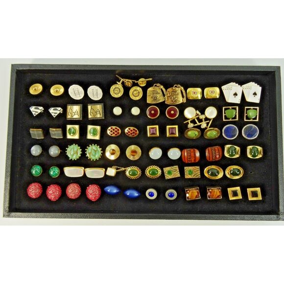 Swank Other - Huge Lot of Cufflinks 35 Pairs Vintage and Designer Cuff Links w Tray